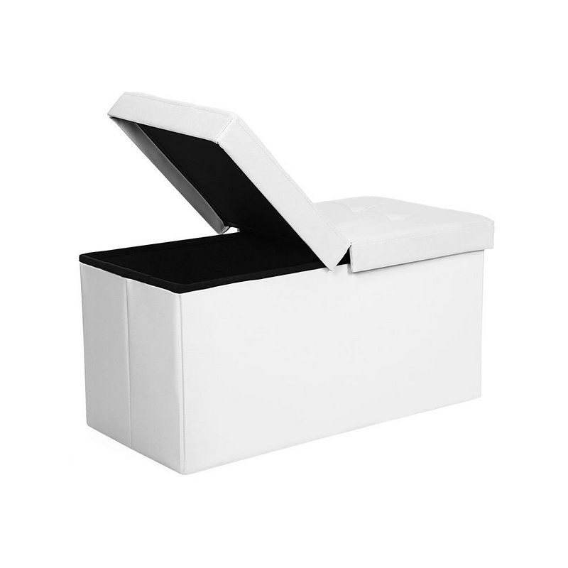 BreeBe Flipping Lid White Ottoman