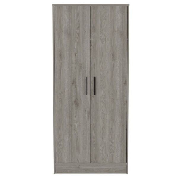 Particle Board Rectangle Armoire with Combo Storage， Bottom Inner Drawer - - 37938183