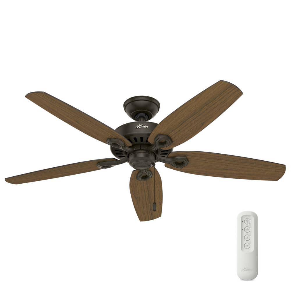 Hunter Builder Elite 52 in IndoorOutdoor New Bronze Ceiling Fan with Remote