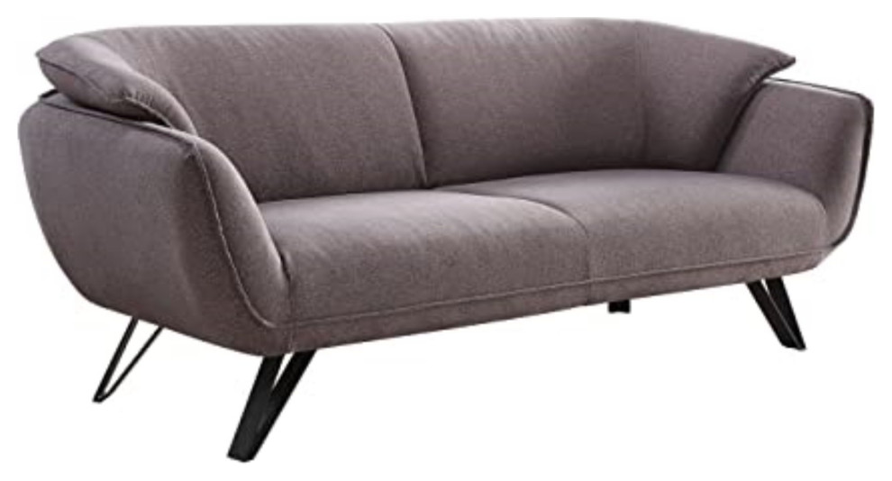 Modern Sofa  Hairpin Legs  ampUnique Padded Seat With Slightly Flared Arms  Gray   Midcentury   Sofas   by Decorn  Houzz