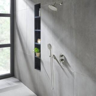 GROHE Rainshower SmartActive 3-Spray Patterns with 1.75 GPM 6.5 in. Wall Mount Round Fixed Shower Head in Brushed Nickel 26789EN0