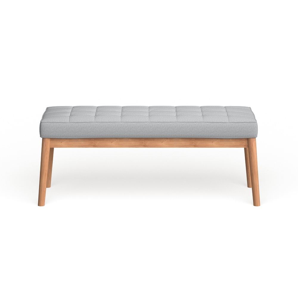 Saxon Mid century Tufted Fabric Ottoman Bench by Christopher Knight Home   43.00 L x 15.75 W x 17.00 H