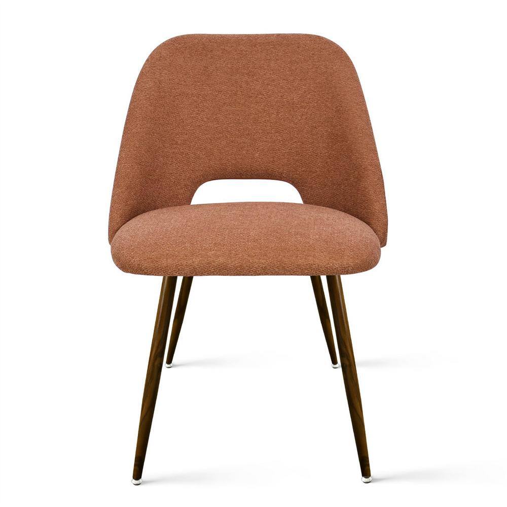 Elevens Upholstered Modern Cutout Back Dining Chair with Walnut Leg (Set of 4) EDWIN-CHAIR-WALNUTTERRA