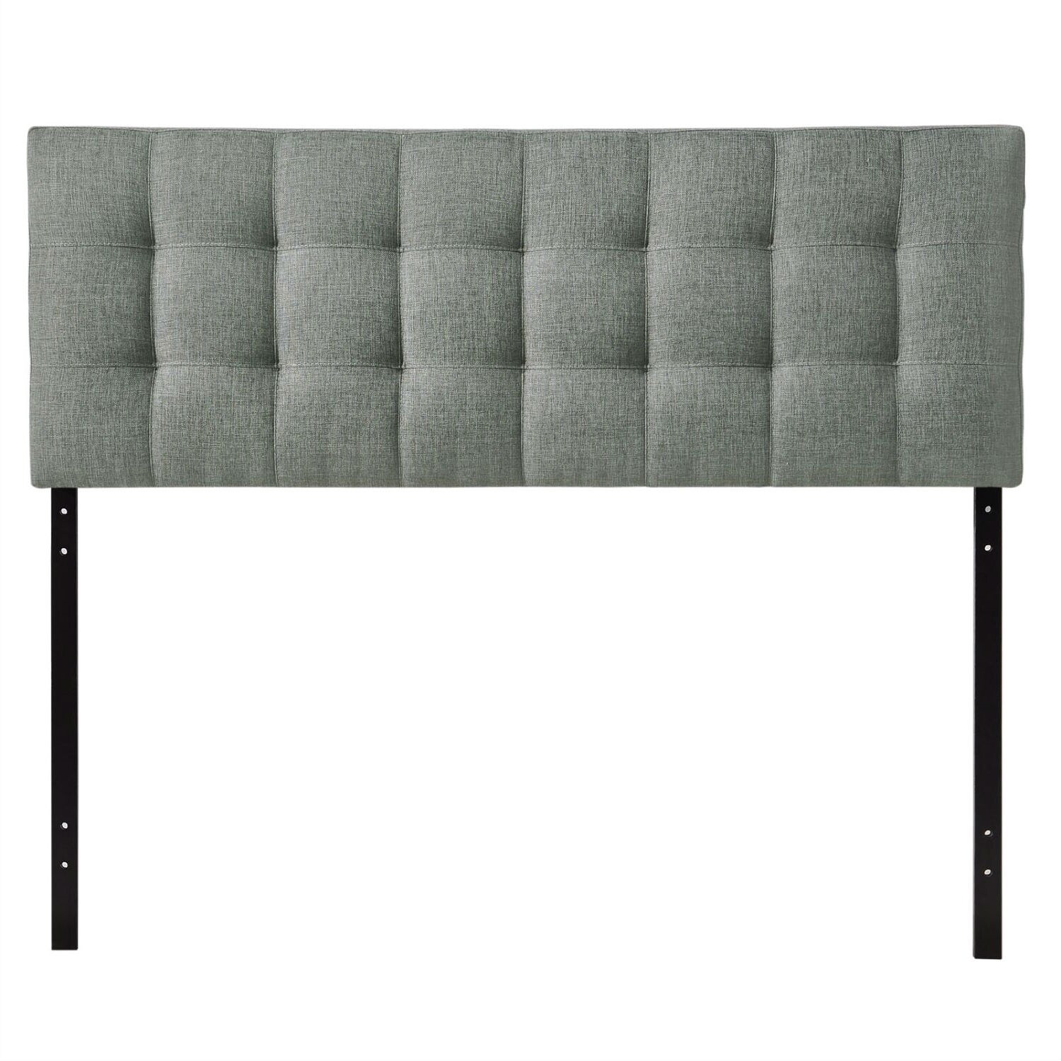 King size Grey Fabric Modern Button-Tufted Upholstered Headboard - - 29083849