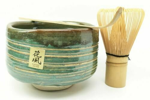 1 Japanese Traditional Tea Ceremony Matcha Set With Bowl Wooden Whisk And Scoop EBR02