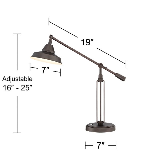 High Oil Rubbed Bronze With Usb Charging Port Led Adjustable Metal Shade For Bedroom