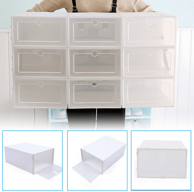 TFCFL 20 Pcs Shoe Box Storage Sneaker Cases Organizer Stackable Foldable Plastic Boxes