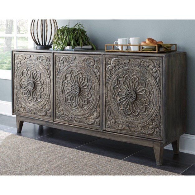 Fair Ridge Console Dark Brown Signature Design By Ashley