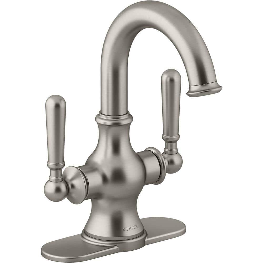 KOHLER Capilano Monoblock 4 in Centerset 2Handle Bathroom Faucet in Vibrant Brushed Nickel