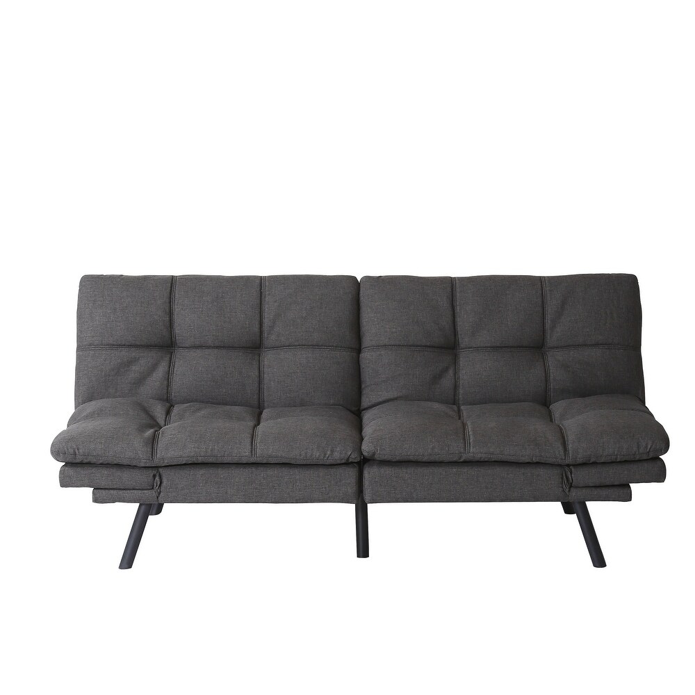 DARK GREY Convertible Futon Couch Bed  Folding Sleeper Sofa