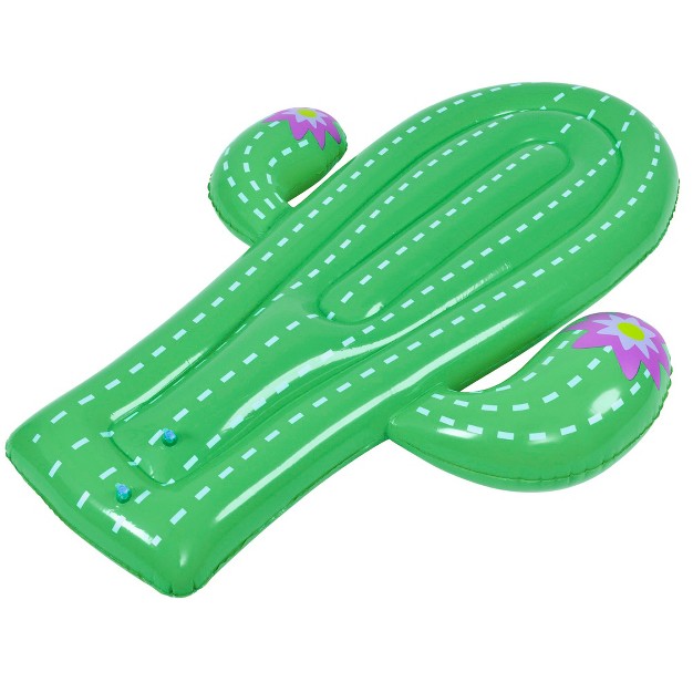 Jumbo Cactus Inflatable 1 person Swimming Pool Mattress Float Green