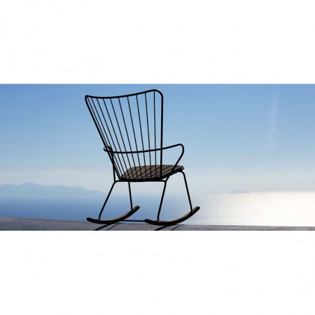 Rocking chair design Paon HOUE - Salon de jardin metal et bambou