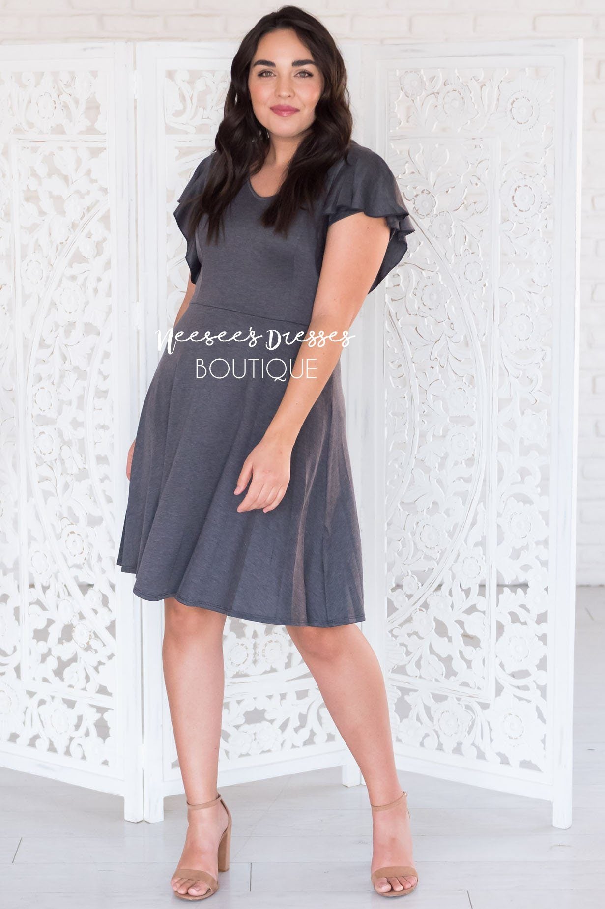 The Daisie Ruffle Shoulder Dress