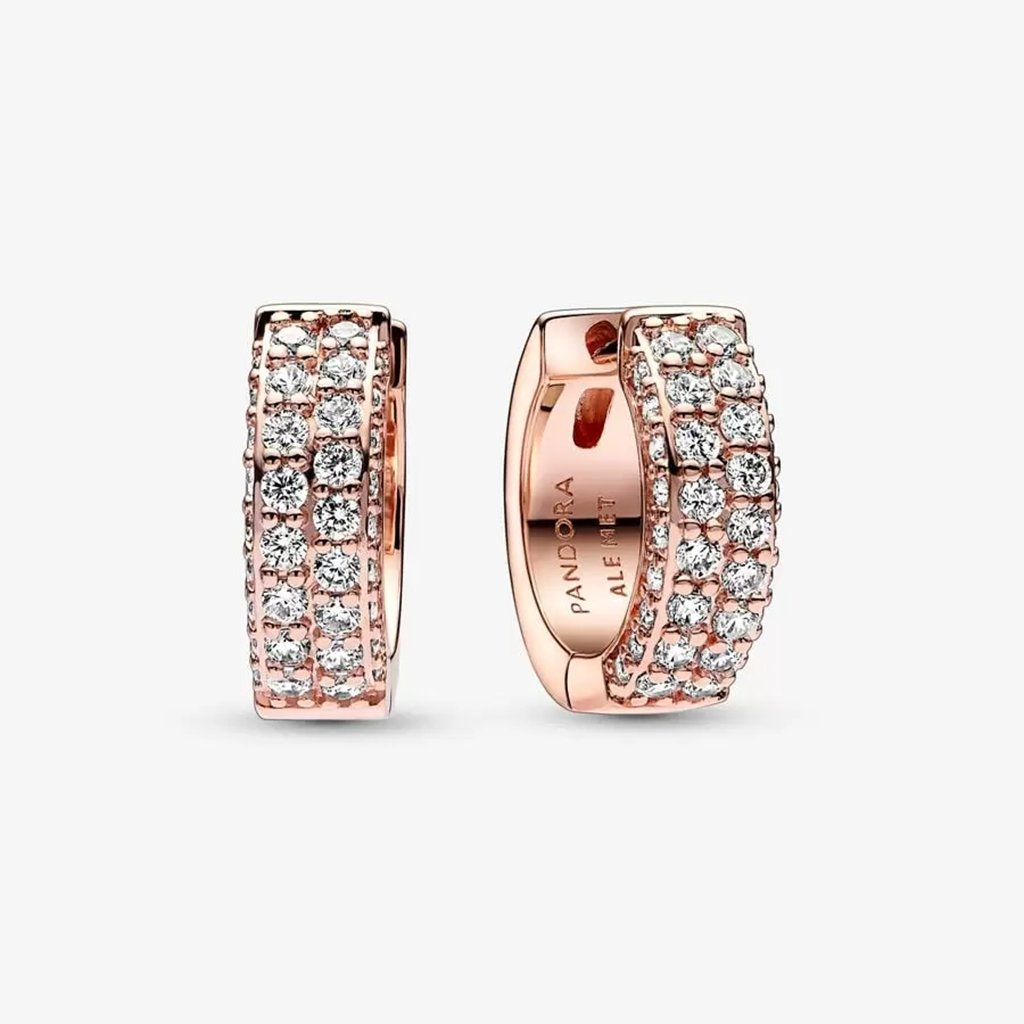 PANDORA  Pandora Timeless Pavé Double-row Hoop Earrings