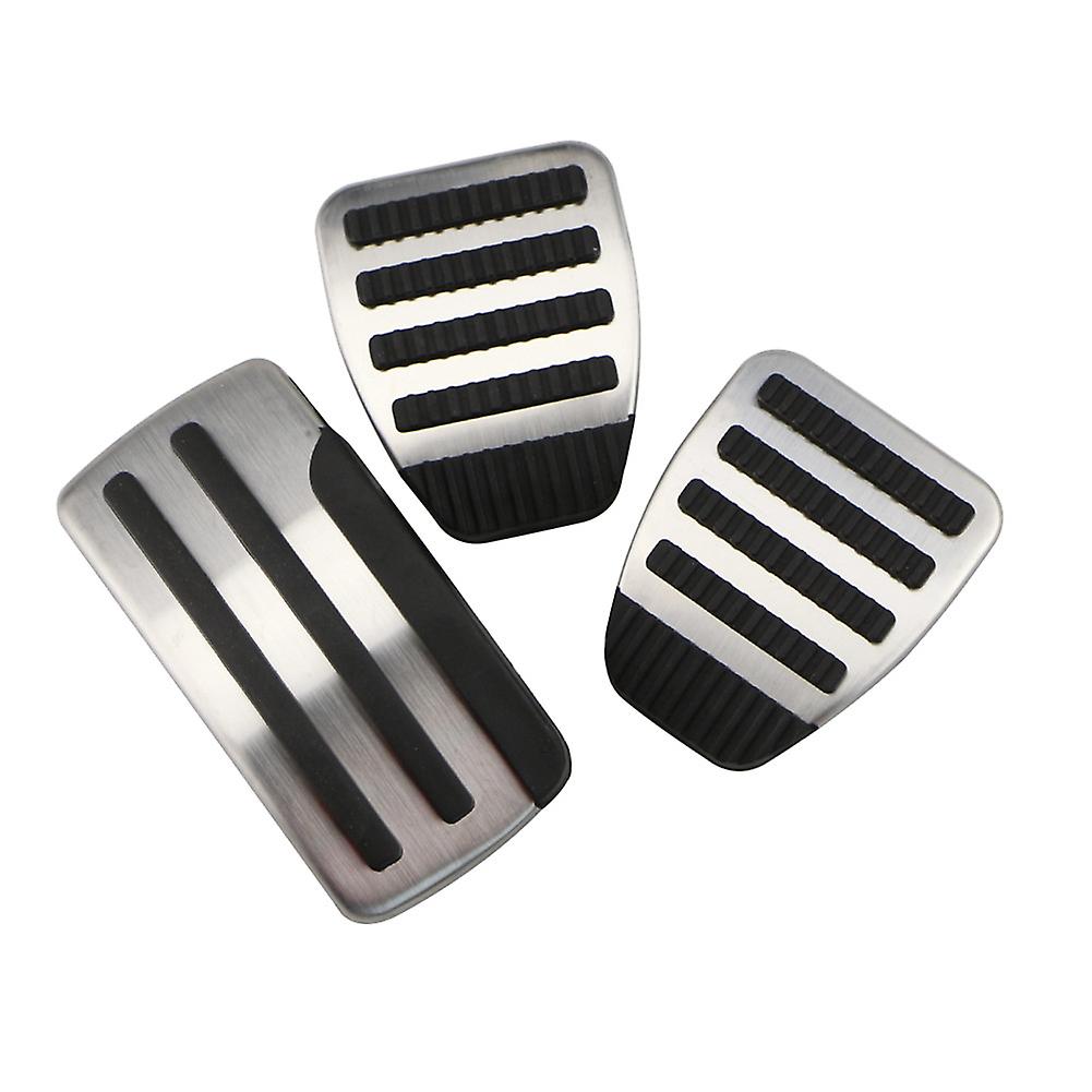 Car Foot Pedal Cover Fuel Brake Clucth Rest Pedal Pads At/mt For Nissan Black Silver At 2pcs