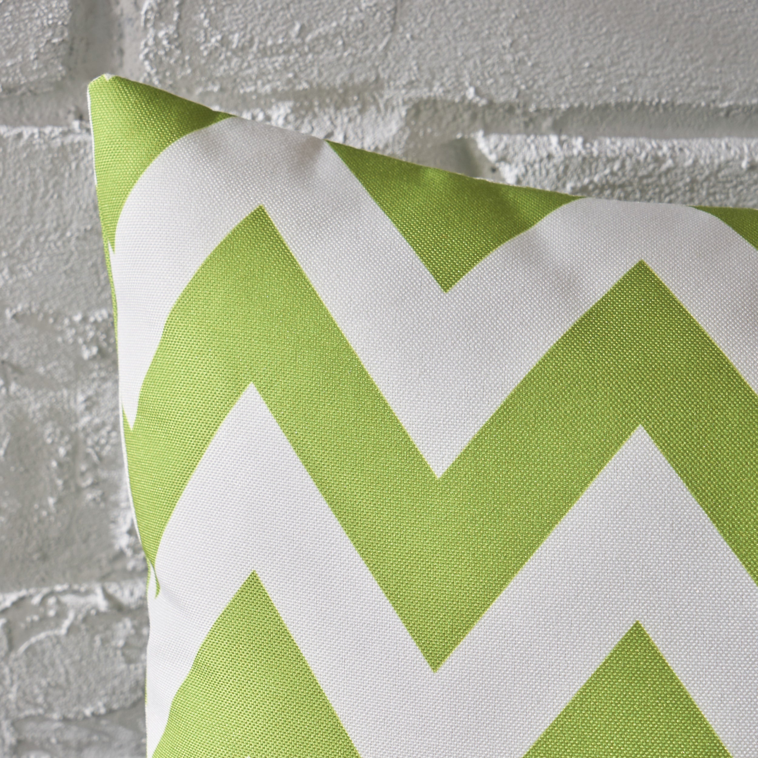 Ernest Indoor Zig Zag Striped Water Resistant Square Throw Pillow