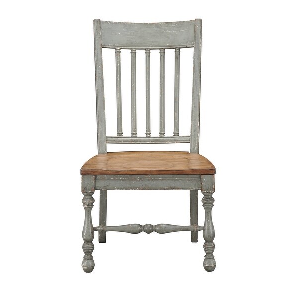 Somette Weston Aged Bluish Grey with cream rub through Dining Chairs - Set of 2