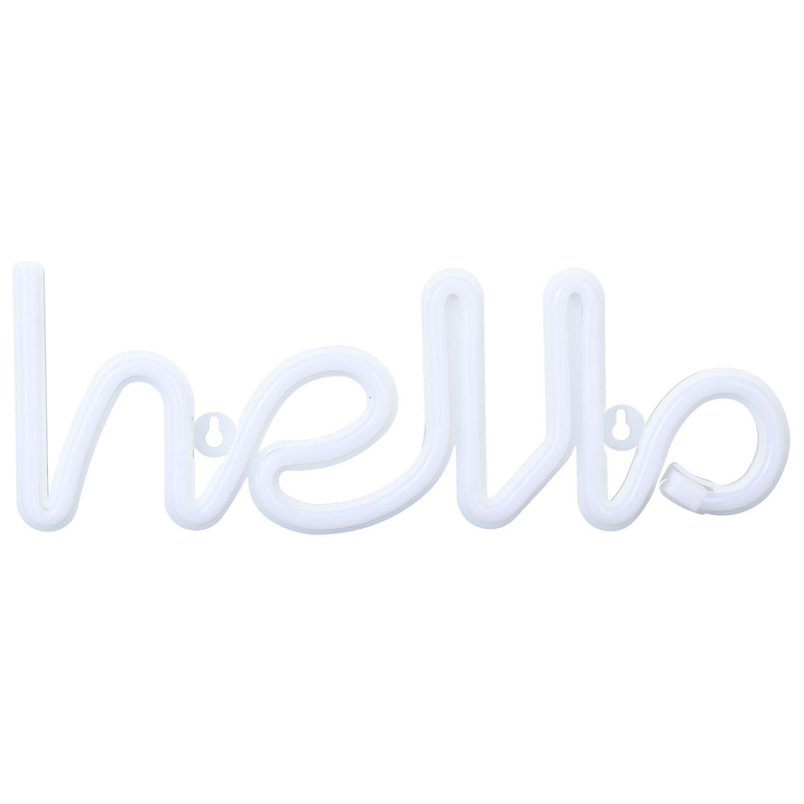 LED Neon Sign Hello Letters Neon Light Wall Decor for Wedding Party USB/Battery PoweredBlue