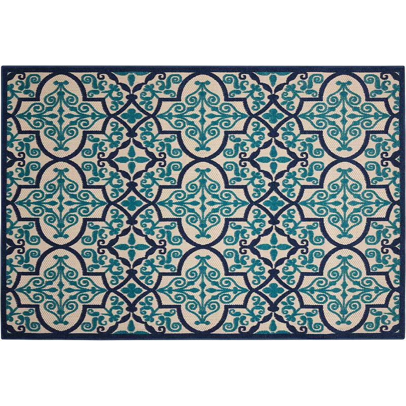 Nourison Aloha Grand Escape Quatrefoil Indoor Outdoor Rug