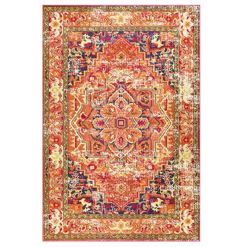 nuLOOM Casablanca Mackenzie Vintage Framed Floral Rug