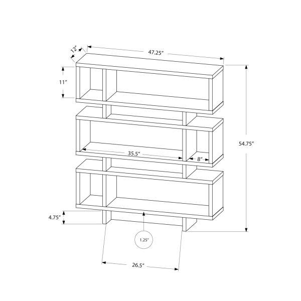 Bookshelf， Bookcase， Etagere， 4 Tier， 55