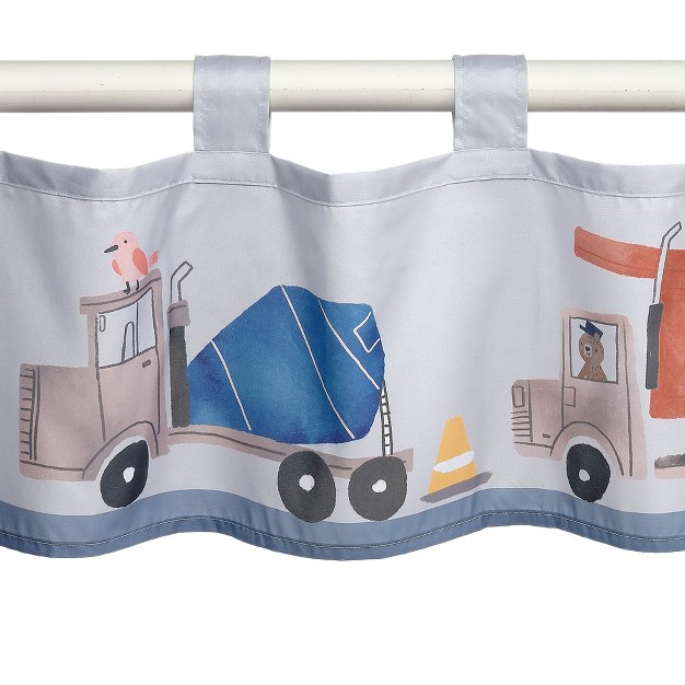 Bedtime Originals Construction Zone Gray Trucks Window Valance