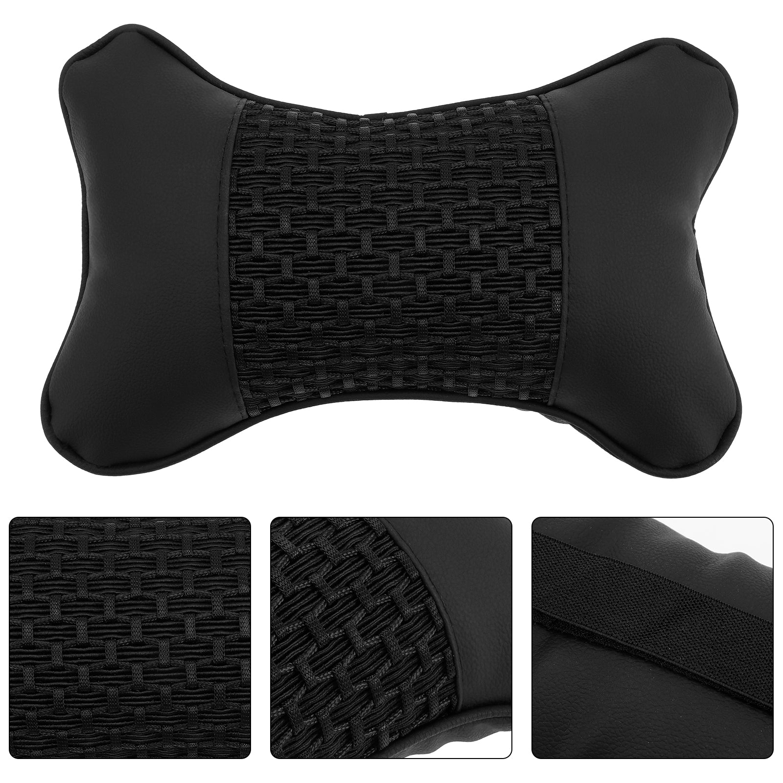 Etereauty Car Pillow Neck Headrest Head Support Rest Cushion Sleeping Road Pal Pp Cotton Driving Travel Leather Pillows Cervical