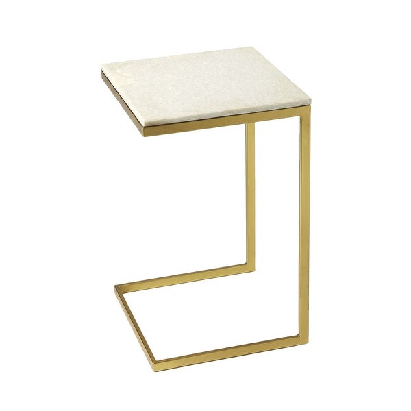 Lawler Modern Loft Iron and Marble Square End Table - Gold