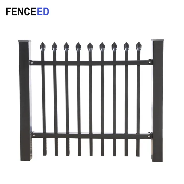 Supplies High Quality Black Powder Coated Industrial Steel Security Fencing