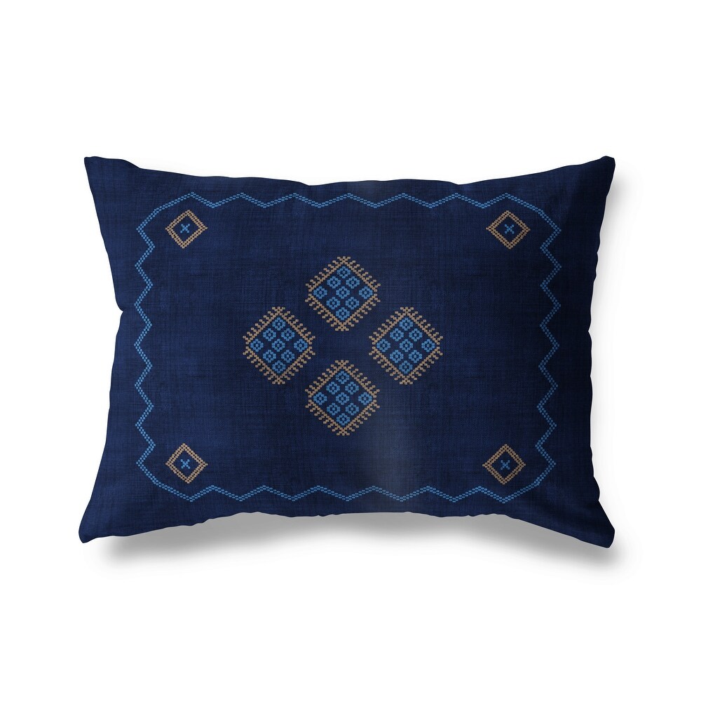 KILIM NAVY IndoorOutdoor Pillow By Becky Bailey