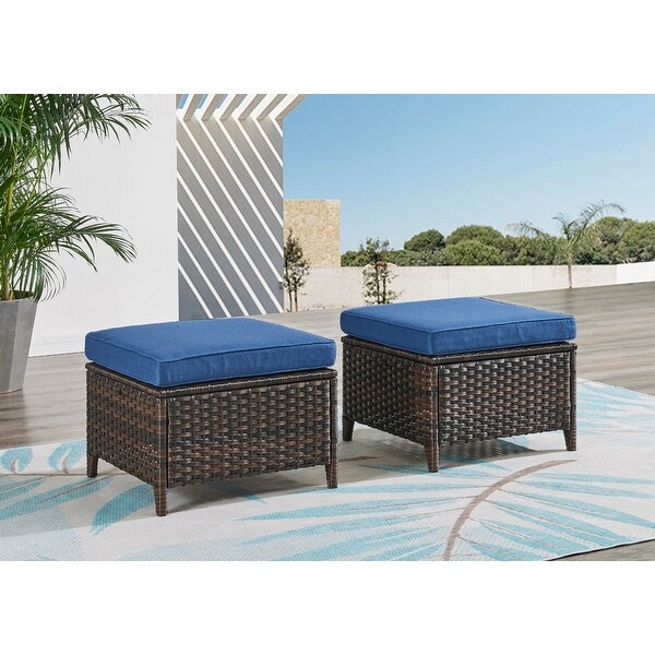 Pocassy 5Piece Outdoor Furniture Set，Swivel chairs with Ottomans