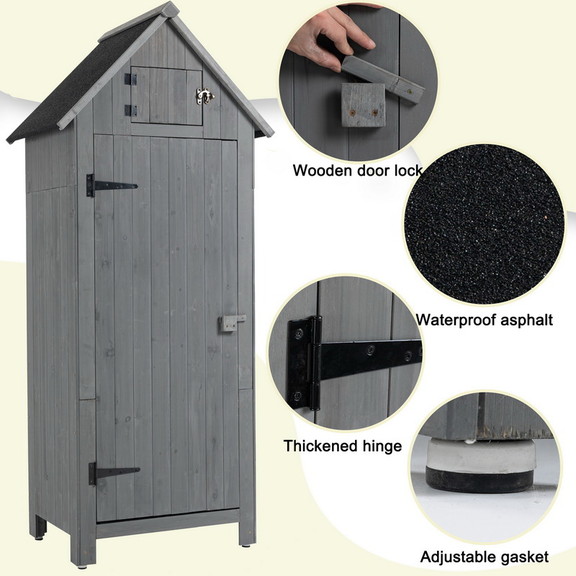 30.3L x 21.3W x 70.5H Outdoor Storage Cabinet T...