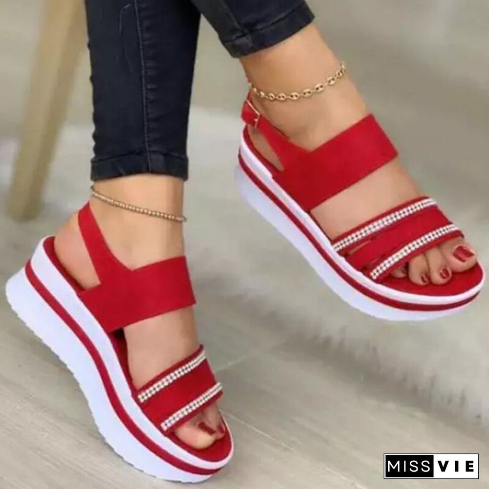 Women Sandals Heels Sandals Summer Shoes Platform Sandalias Mujer Thick Bottom Wedges Shoes For Women Heels Summer Footwear