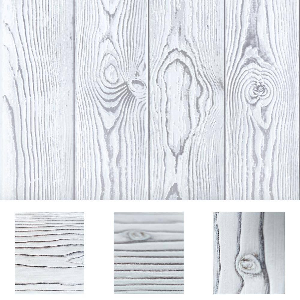 CALHOME 34 in. x 8 in. x 7 ft.Wire Brushed Thermally Modified White Stained Knotty Pine Tongue and Groove Siding Board (10-PCS) 84X8-WB-WTM-PLK-TG(10)