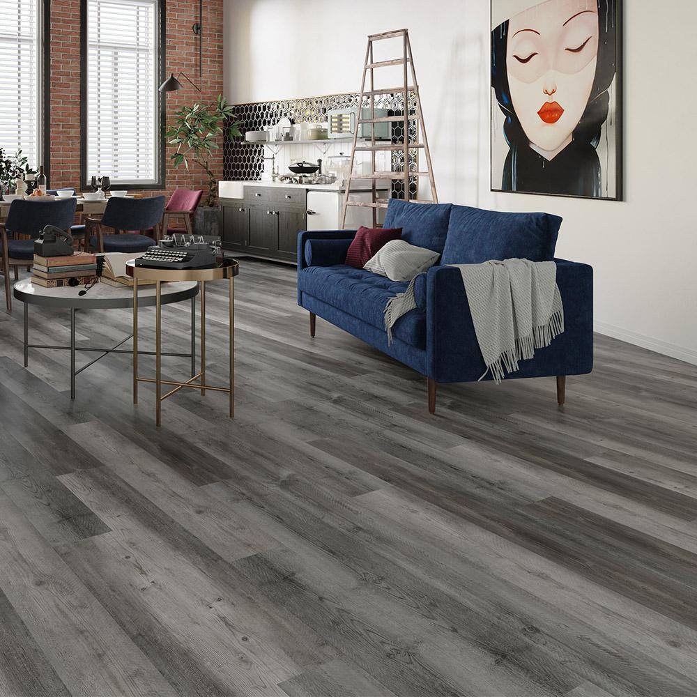 ACQUA FLOORS Urban Still Water 12 MIL x 7.2 in. W x 48 in. L Click Lock Waterproof Luxury Vinyl Plank Flooring (24 sqftcase) AF70004