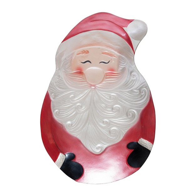 Transpac Glass 14 96 In Multicolor Christmas Santa Platter