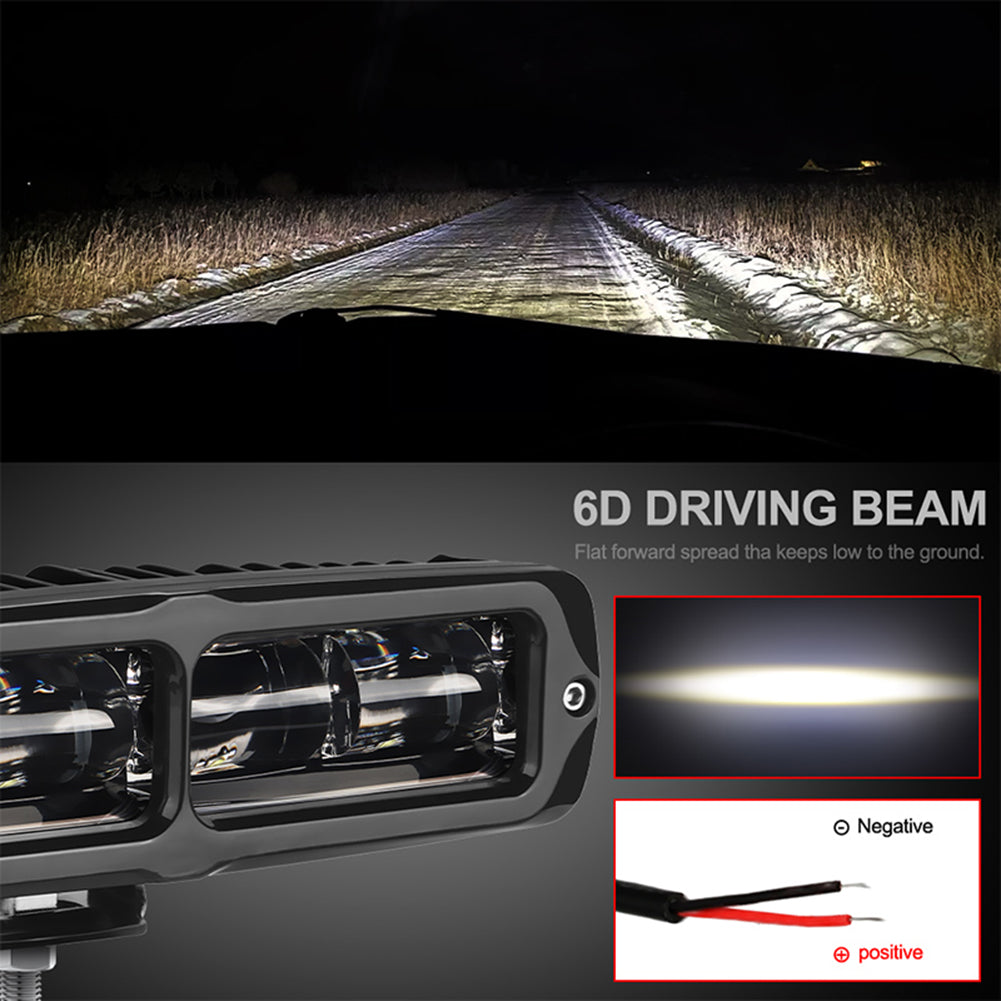 Adzoon  LED Light Bar， Flood 6 inch 12V-80V，Model:LB06-40S，Fit for Truck ATV SUV UTV Motorcycle Boat