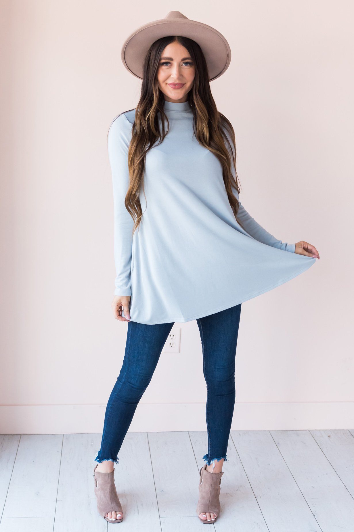 Beautiful Views Modest Polo Neck Top