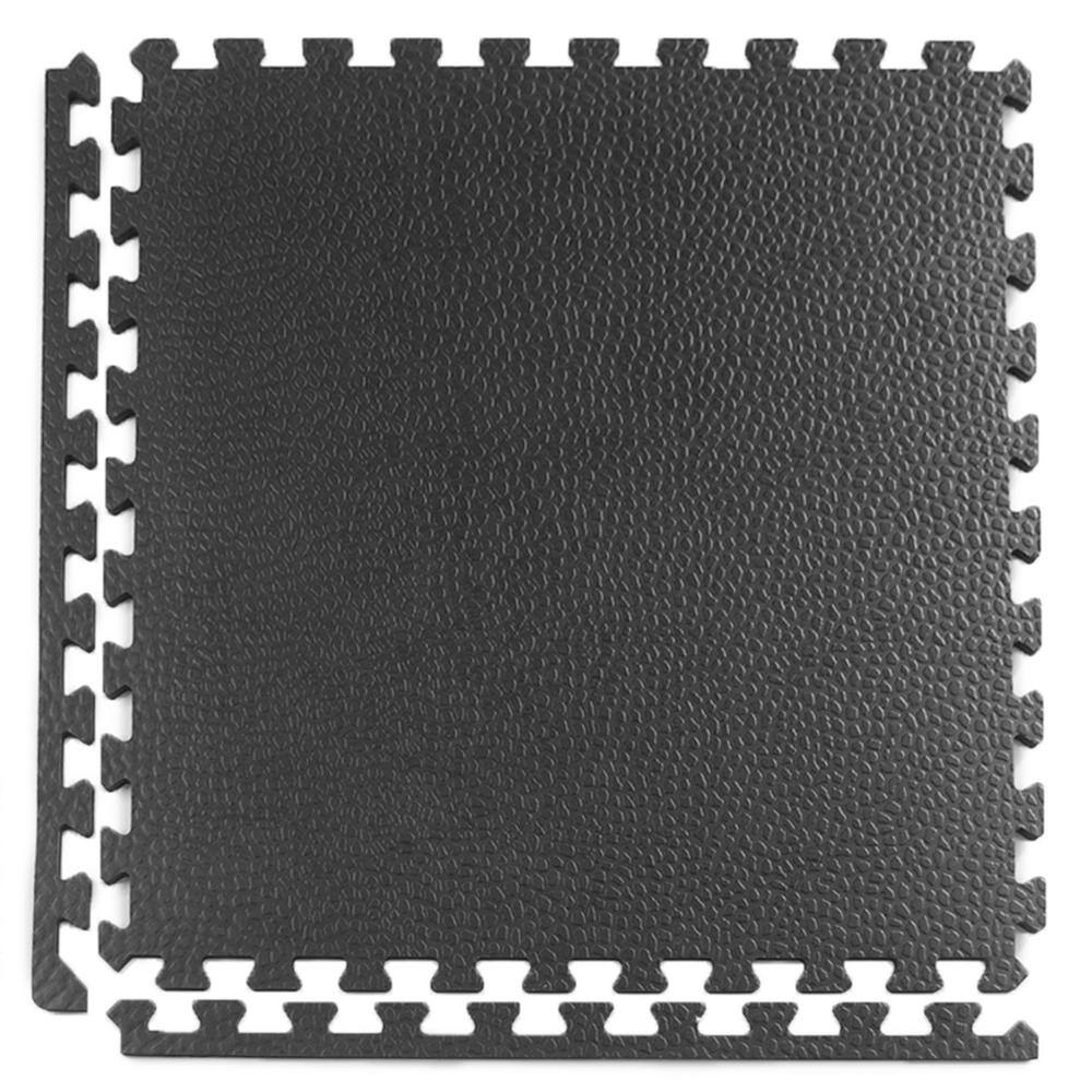 Greatmats Pebble Top Black 24 in. x 24 in. x 34 in. Foam Interlocking Gym Floor Tile (38.75 sq. ft.) (Case of 10) PEB34-10