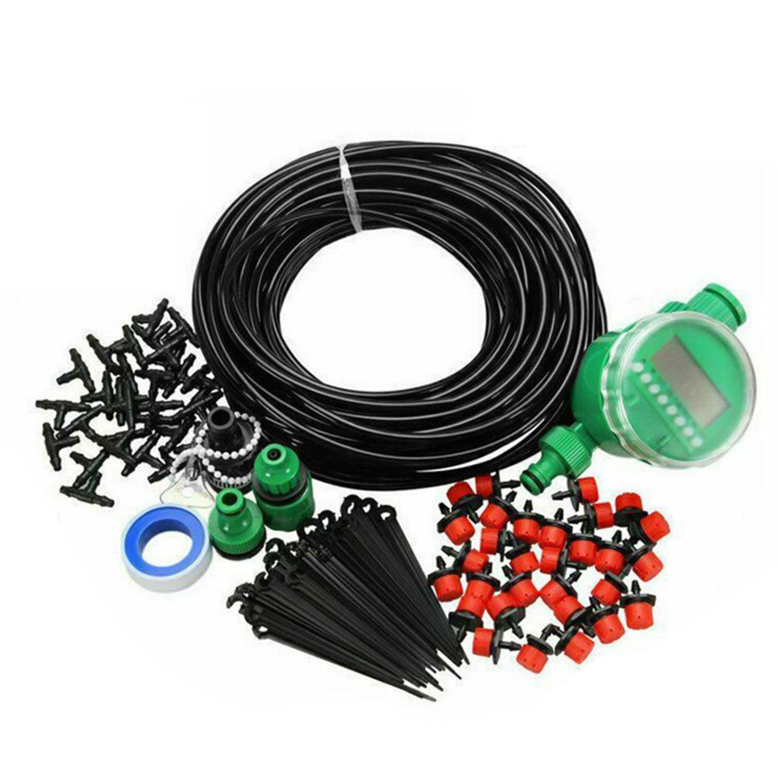 Tomfoto 82ft Drip Irrigation System Plant Timer Automatic Garden Watering Hose Spray Kit