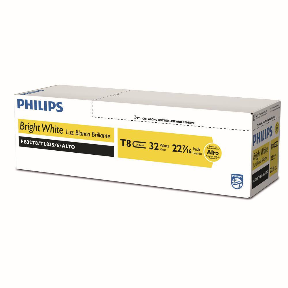 Philips 32-Watt T8 Linear U-Bend Alto Fluorescent Tube Light Bulb Bright White (3500K) (1-Pack) 562934