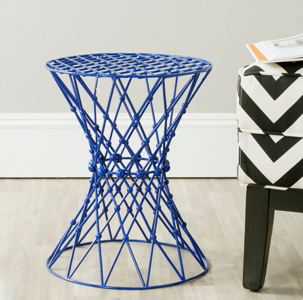 Lottie Iron Wire Accent Table Dark Blue   Contemporary   Side Tables And End Tables   by Virgil Stanis Design  Houzz