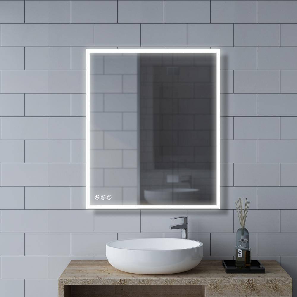 Boyel Living 30 in. W x 36 in. H Frameless Rectangular LED Light Bathroom Vanity Mirror KF-MC04-3036SF1