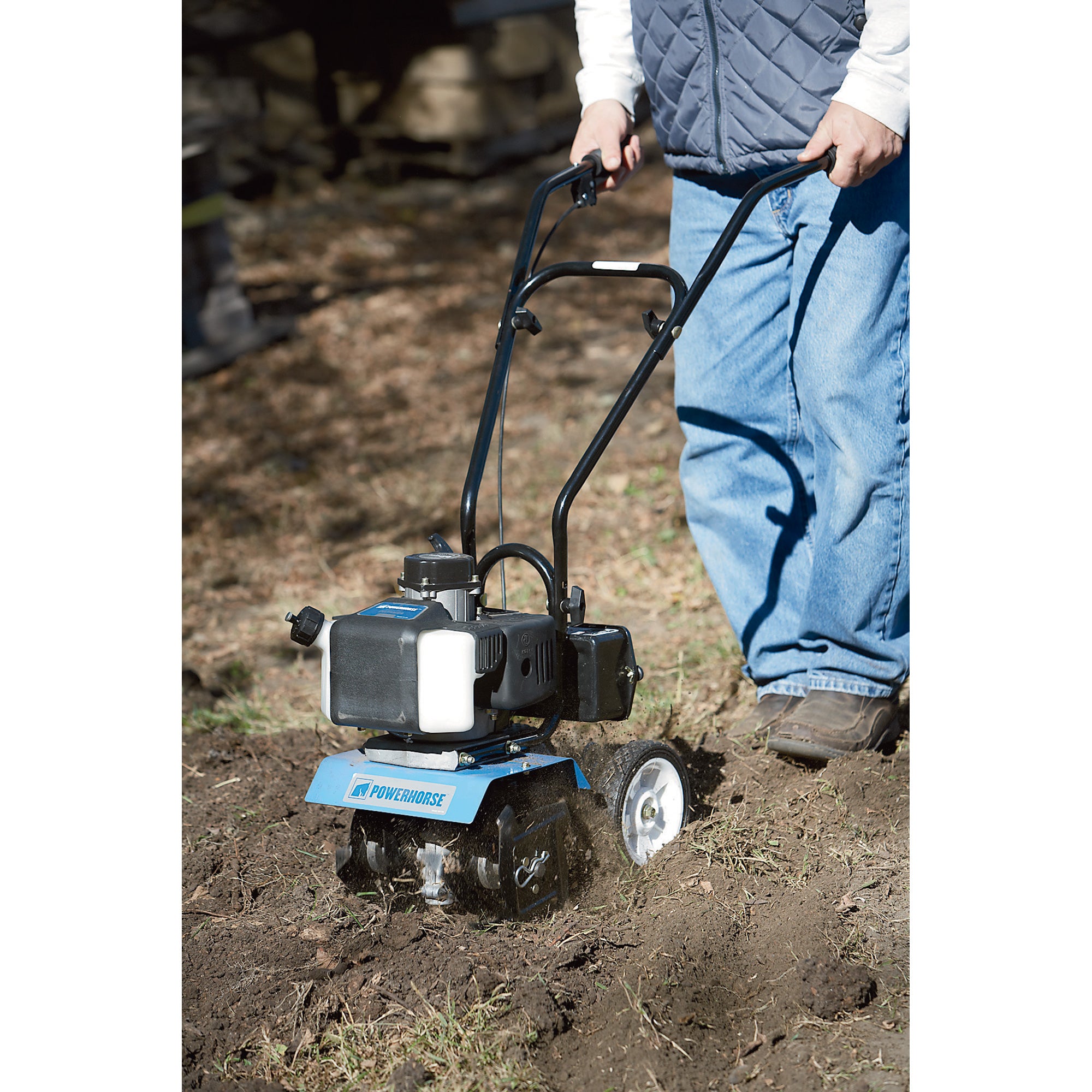 Powerhorse Mini Cultivator - 10in. Tilling Width, 43cc 2-Cycle Viper Engine