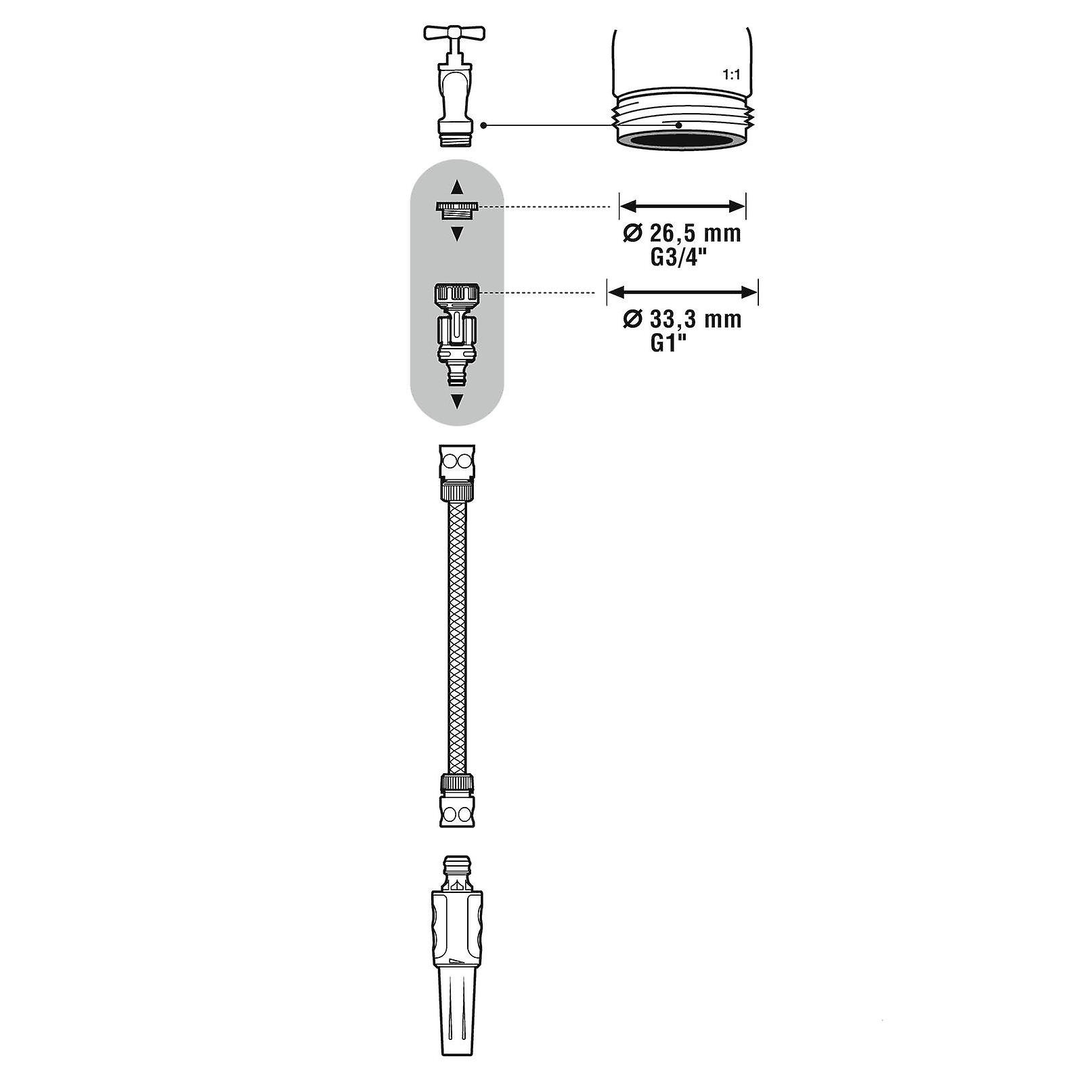 Gardena Angled Rotating Swivel Garden Tap Connector Adaptor 1