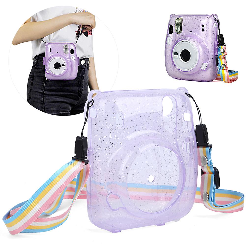 Pvc Camera Protective Case Cover Shell Scratch Proof Antifall For Instant Camera Mini11(purple )