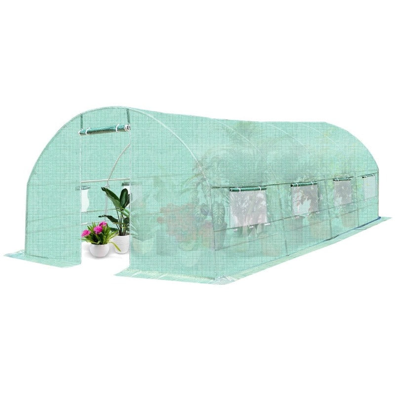 10' x 6.5' x 20' Portable Walk-in Greenhouse Backyard Garden Plant Grow Tents with 8 Windows