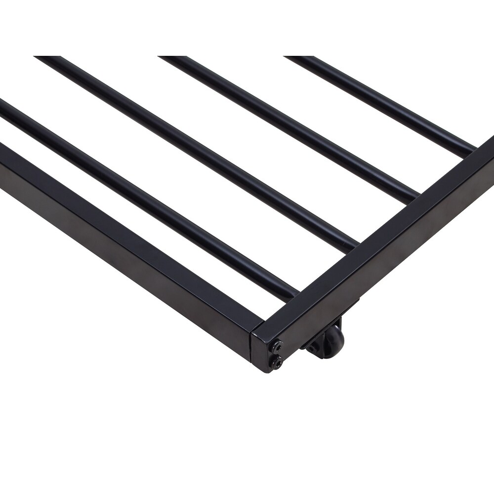 Middlebrook Metal Roll Out Twin Trundle Bed Frame   Black