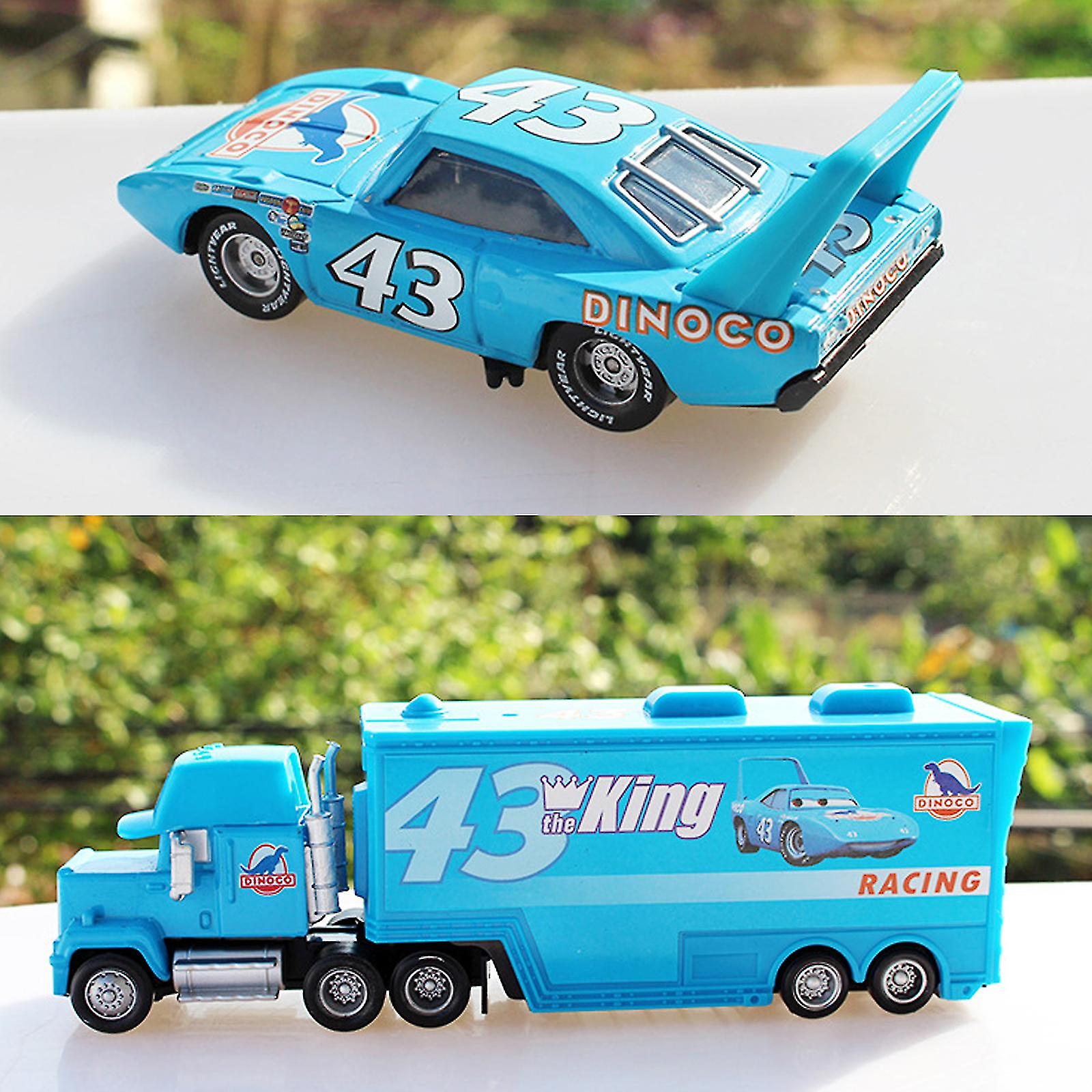 Cars Movie Mcqueen and The Kingand Chick Hicks and Mack Truck Uncle Diecast Vehicle Toys Set