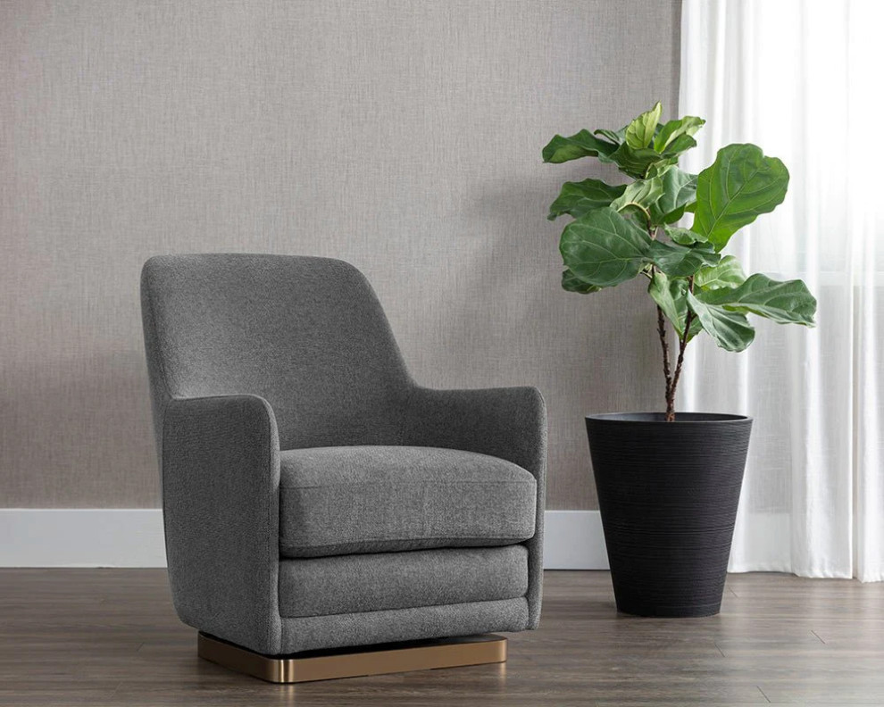 Indira Swivel Lounge Chair  Belfast Koala Gray   Contemporary   Indoor Chaise Lounge Chairs   by Virgil Stanis Design  Houzz